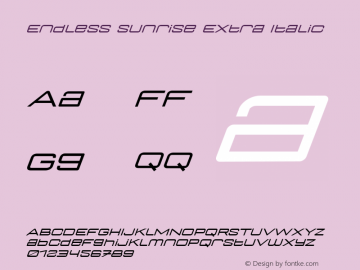 Endless Sunrise Extra Italic Version 1.002;Fontself Maker 3.5.4图片样张