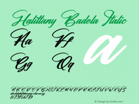 Halittany Badela Italic Version 1.00;July 21, 2021;FontCreator 13.0.0.2683 64-bit图片样张