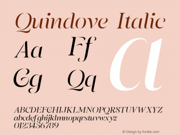 Quindove Italic Version 1.000图片样张