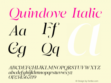 Quindove-Italic Version 1.000图片样张