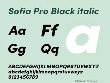 SofiaPro-Blackitalic Version 4.0图片样张
