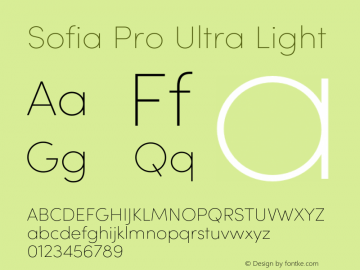 SofiaPro-UltraLight Version 4.0图片样张