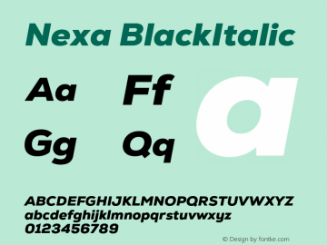 Nexa-BlackItalic Version 2.00图片样张
