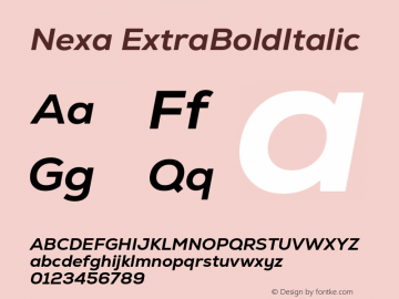 Nexa-ExtraBoldItalic Version 2.00图片样张