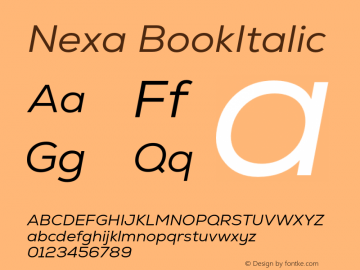 Nexa-BookItalic Version 2.00图片样张