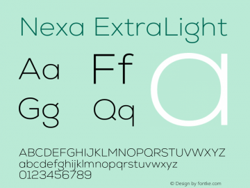 Nexa-ExtraLight Version 2.00图片样张
