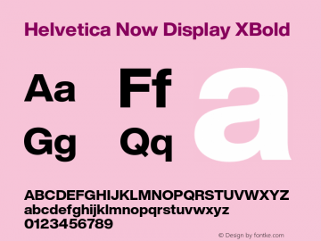 HelveticaNowDisplay-XBd Version 1.001, build 8, s3图片样张