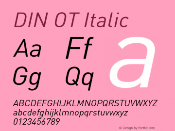 DINOT-Italic Version 7.504; 2005; Build 1027图片样张