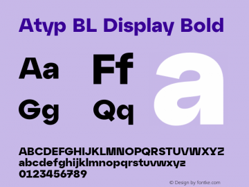 AtypBLDisplay-Bold Version 1.000;hotconv 1.0.109;makeotfexe 2.5.65596图片样张