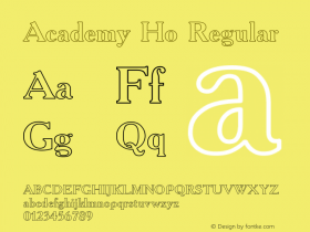 Academy Ho Regular Converted from d:\win\system\ACD75___.HF1 by ALLTYPE Font Sample