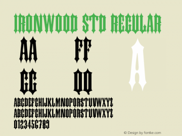 IronwoodStd Version 2.025;PS 002.000;hotconv 1.0.50;makeotf.lib2.0.16970图片样张