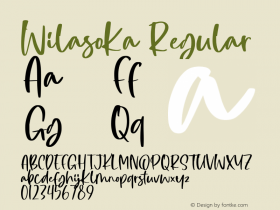 Wilasoka Version 1.00;July 2, 2021;FontCreator 12.0.0.2545 64-bit图片样张