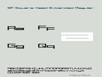 SF Square Head Extended Regular ver 1.0; 1999. Freeware for non-commercial use.图片样张