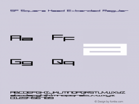 SF Square Head Extended Regular ver 1.0; 1999. Freeware for non-commercial use. Font Sample