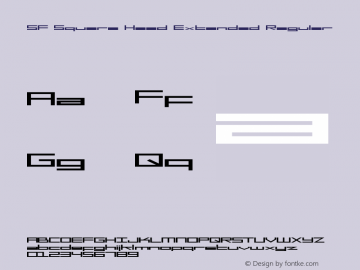 SF Square Head Extended Regular ver 1.0; 1999. Freeware for non-commercial use.图片样张