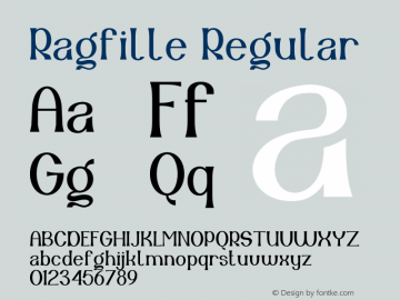 Ragfille Version 1.00;June 14, 2021;FontCreator 13.0.0.2683 64-bit图片样张