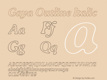 Gaya Outline Italic Version 1.000 | FoM Demo图片样张