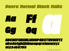 Duera Normal Black Italic Version 1.000图片样张