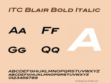 ITC Blair Bold Italic Version 1.81图片样张