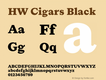 HW Cigars Black Version 3.009;hotconv 1.0.109;makeotfexe 2.5.65596图片样张