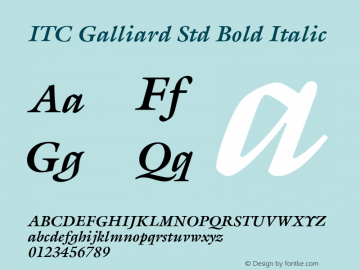 GalliardStd-BoldItalic Version 2.031;PS 002.000;hotconv 1.0.50;makeotf.lib2.0.16970图片样张
