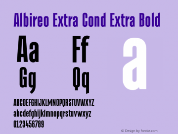 Albireo Extra Cond Extra Bold Version 1.000 | wf-rip DC20191005图片样张