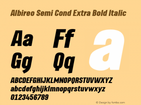 Albireo Semi Cond Extra Bold Italic Version 1.000 | wf-rip DC20191005图片样张