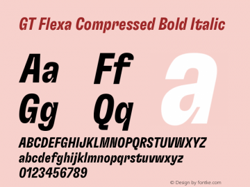 GT Flexa Compressed Bold Italic Version 2.005图片样张