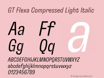 GT Flexa Compressed Light Italic Version 2.005图片样张