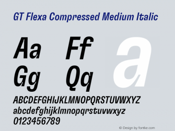 GT Flexa Compressed Medium Italic Version 2.005图片样张