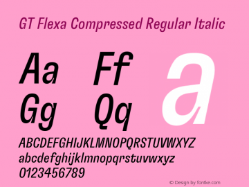 GT Flexa Compressed Regular Italic Version 2.005图片样张