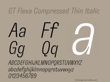 GT Flexa Compressed Thin Italic Version 2.005图片样张