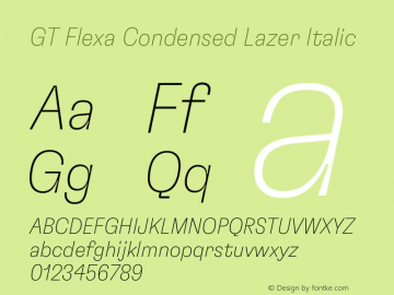 GT Flexa Condensed Lazer Italic Version 2.005图片样张