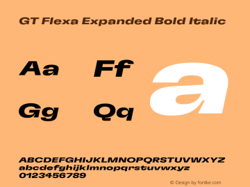 GT Flexa Expanded Bold Italic Version 2.005图片样张