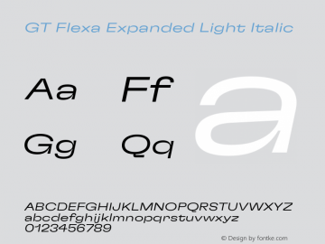 GT Flexa Expanded Light Italic Version 2.005图片样张