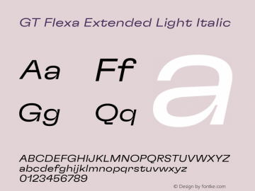 GT Flexa Extended Light Italic Version 2.005图片样张