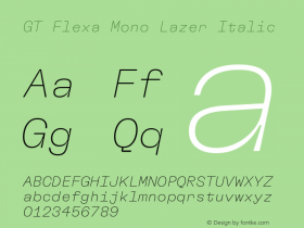 GT Flexa Mono Lazer Italic Version 2.005图片样张