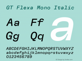 GT Flexa Mono Italic Version 2.005图片样张