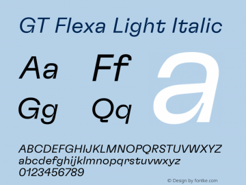 GT Flexa Light Italic Version 2.005图片样张