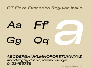 GT Flexa Extended Regular Italic Version 2.005图片样张