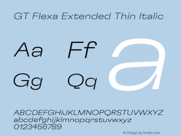 GT Flexa Extended Thin Italic Version 2.005图片样张