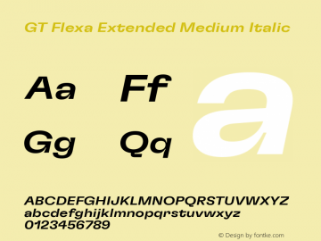 GT Flexa Extended Medium Italic Version 2.005图片样张