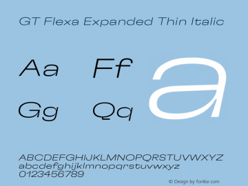 GT Flexa Expanded Thin Italic Version 2.005图片样张