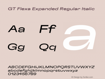 GT Flexa Expanded Regular Italic Version 2.005图片样张