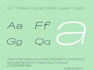 GT Flexa Expanded Lazer Italic Version 2.005图片样张