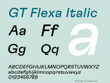 GT Flexa Regular Italic Version 2.005图片样张