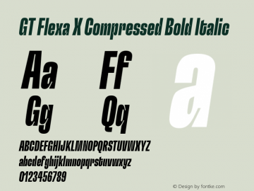 GT Flexa X Compressed Bold Italic Version 2.005图片样张