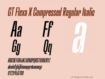 GT Flexa X Compressed Regular Italic Version 2.005图片样张