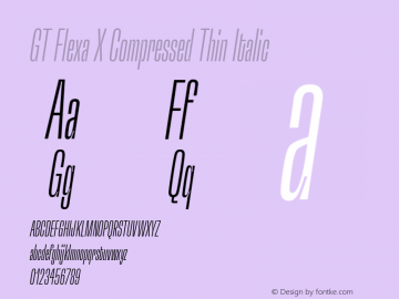 GT Flexa X Compressed Thin Italic Version 2.005图片样张