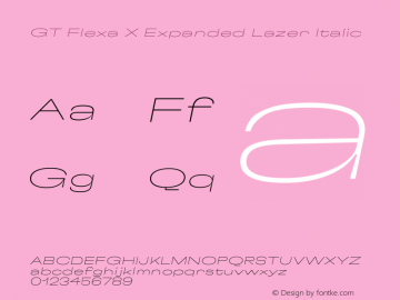 GT Flexa X Expanded Lazer Italic Version 2.005图片样张